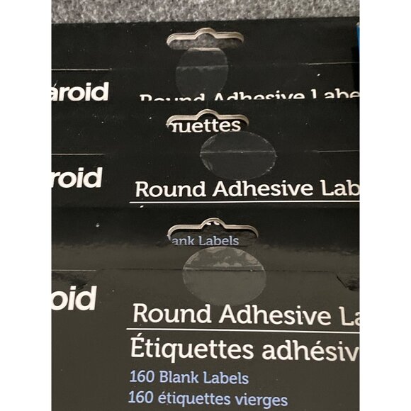 VTG Polaroid Round Adhesive Label Blank 160 Ct Lot of 8 Package 1 Pack Rectang - Picture 10 of 13